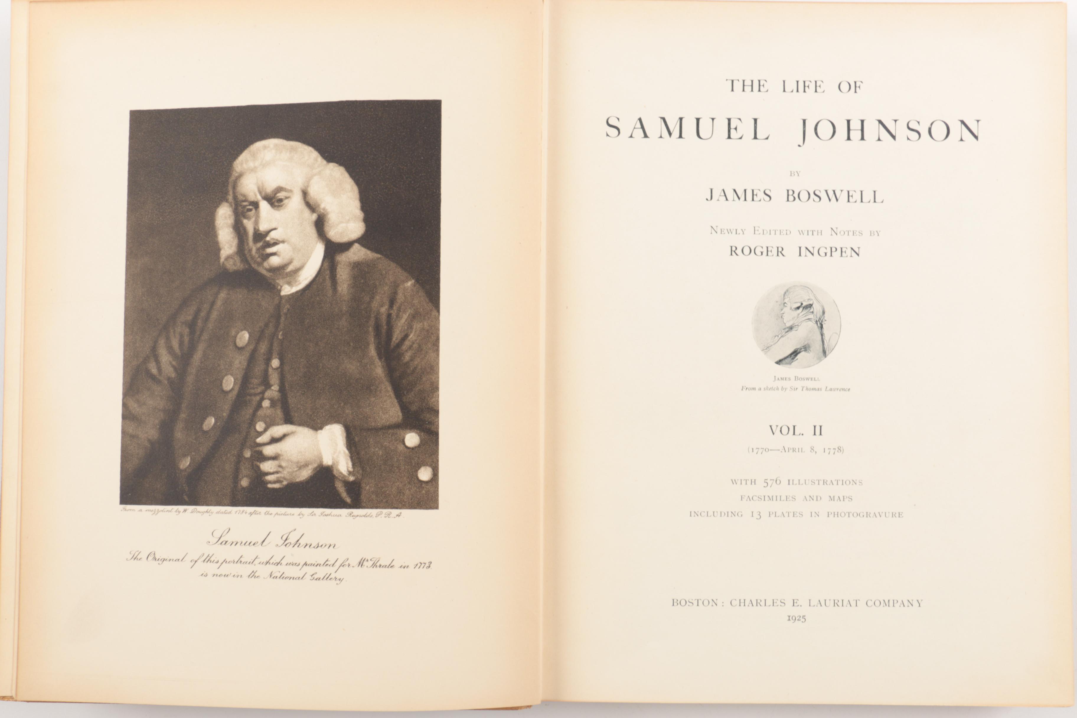 1925 "The Life of Samuel Johnson" by James Boswell