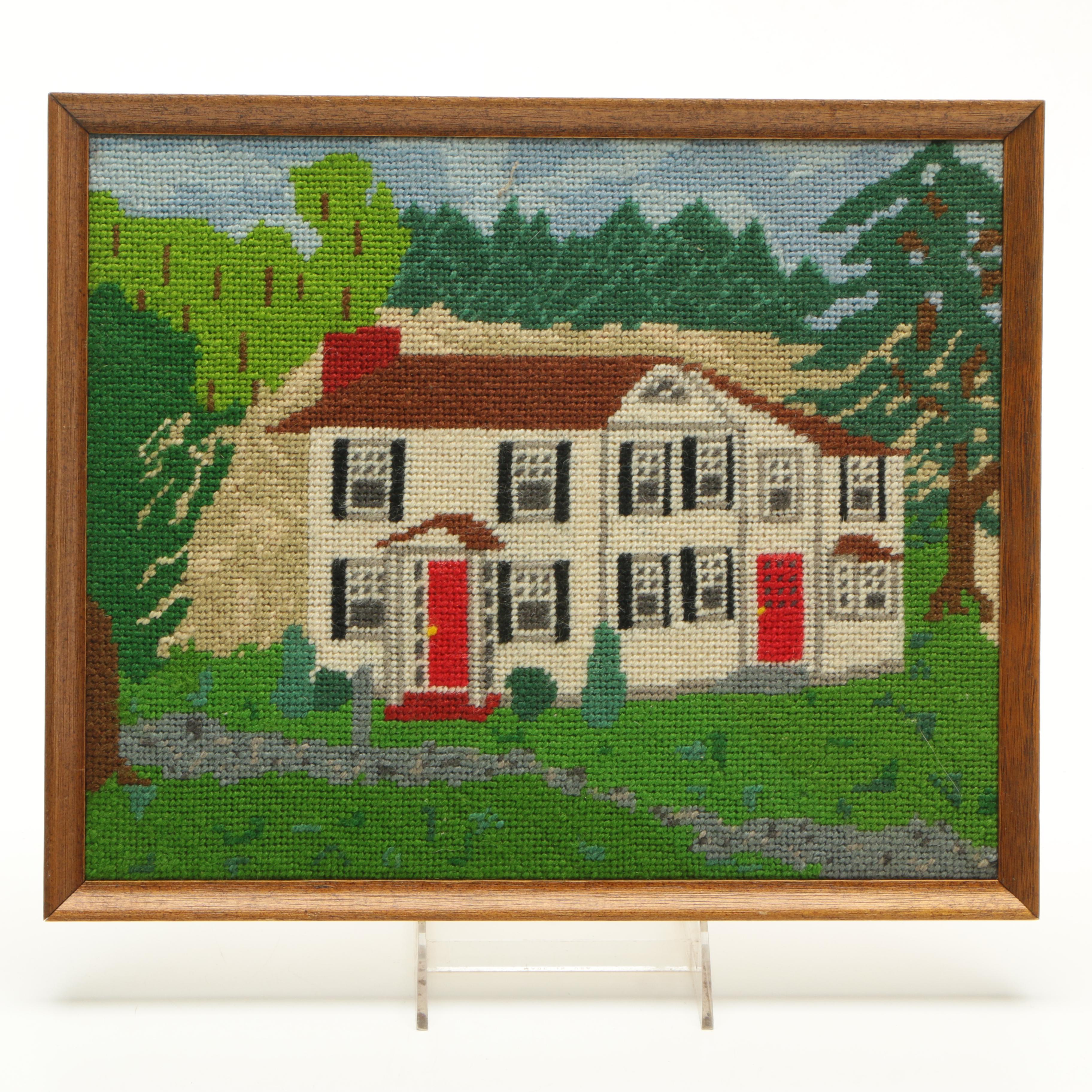 Needlepoint of a House