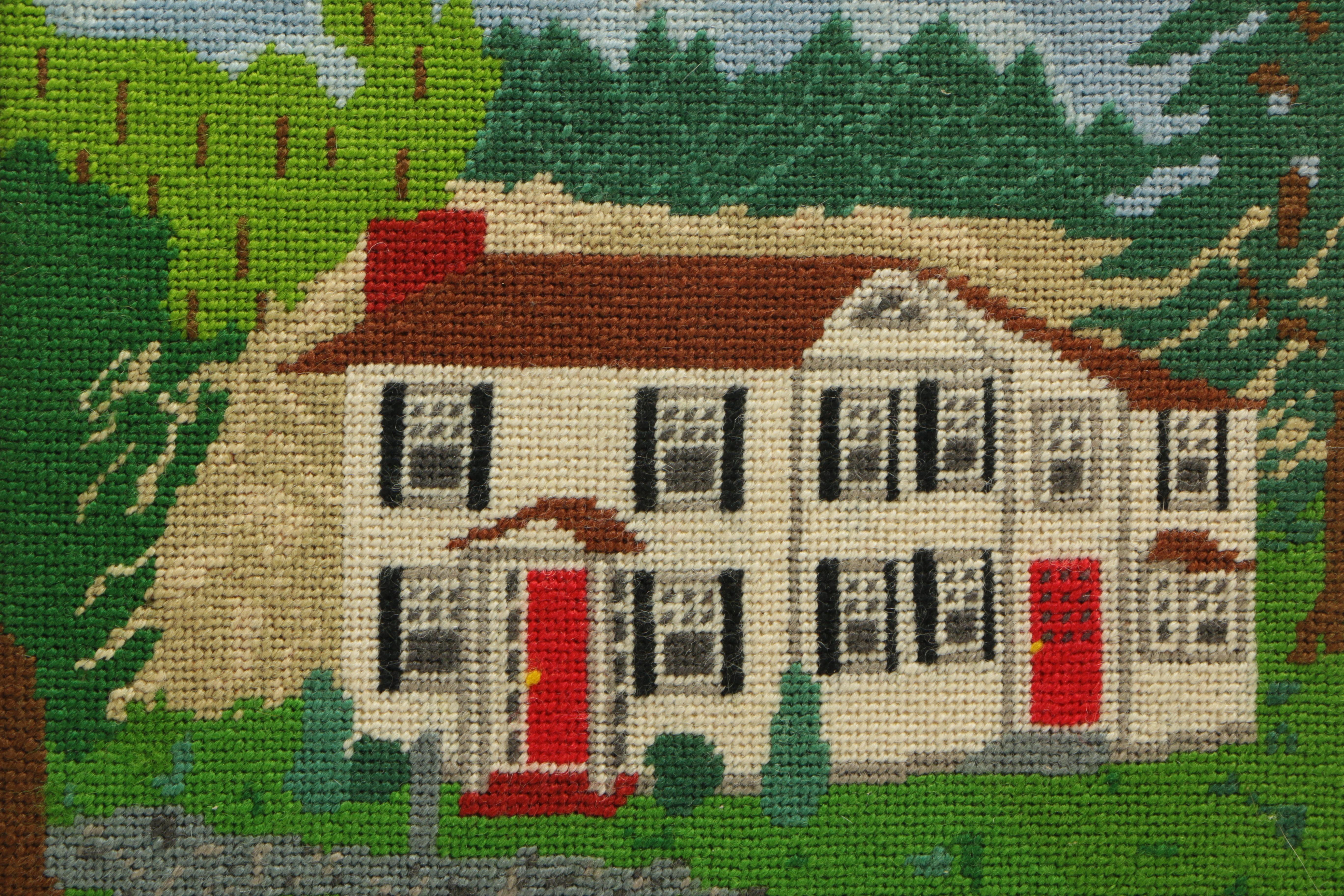 Needlepoint of a House