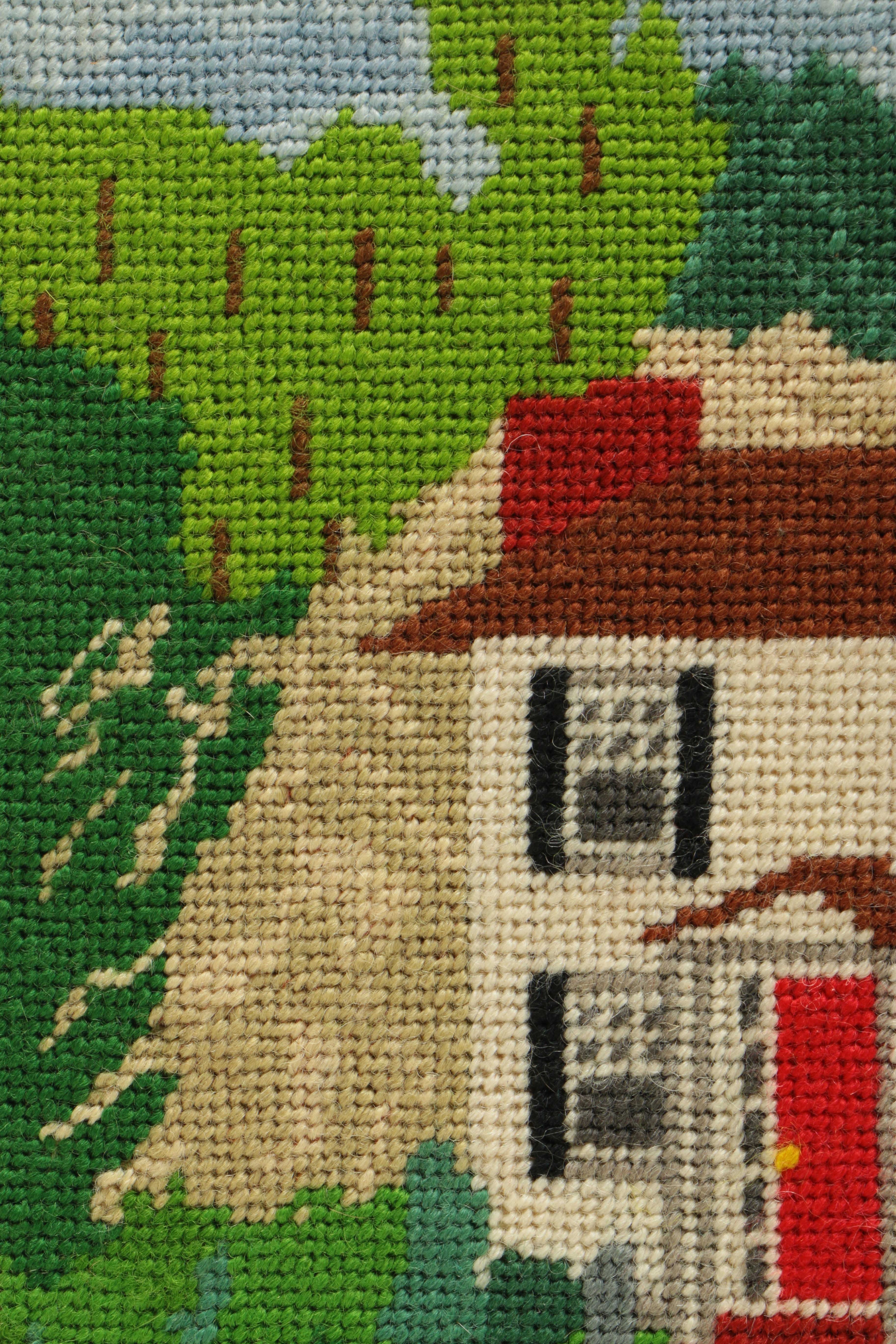 Needlepoint of a House