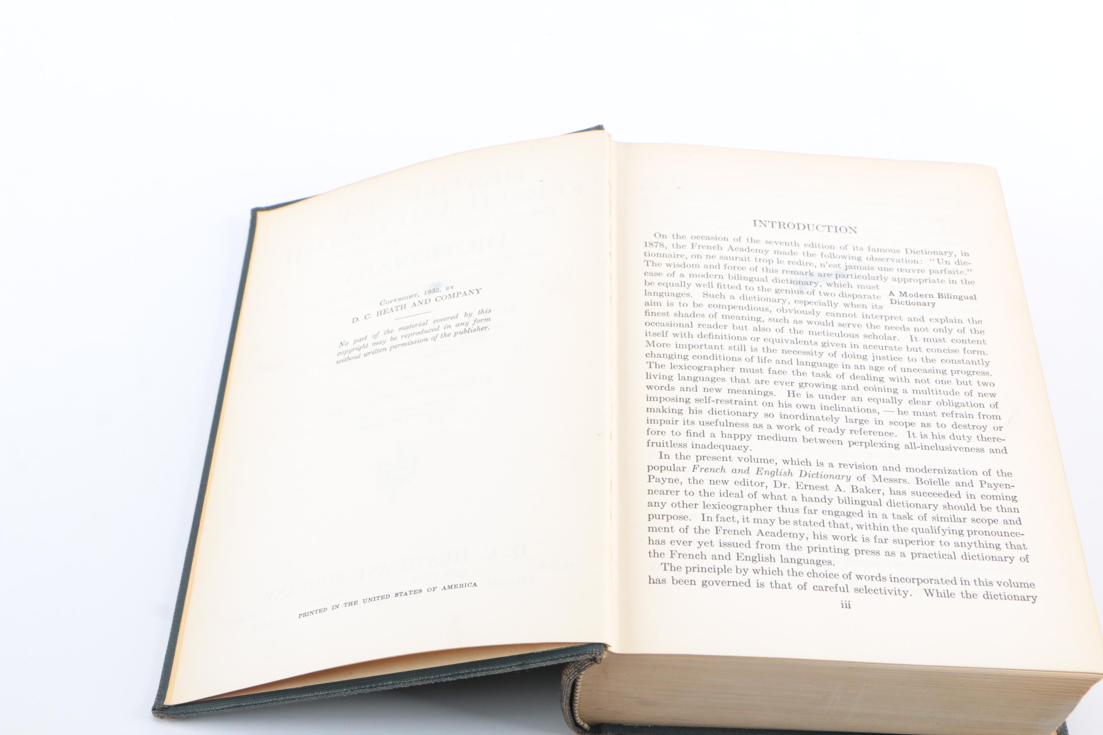 1932 "Heath's New French Dictionary"