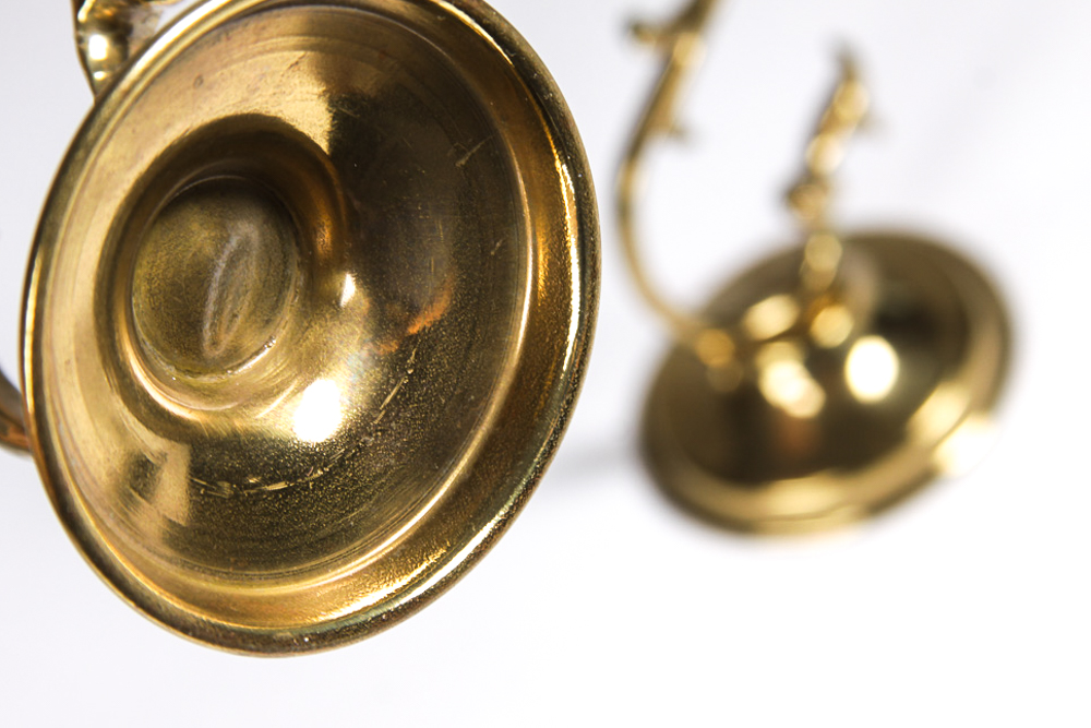 Brass and Glass Candle Holders