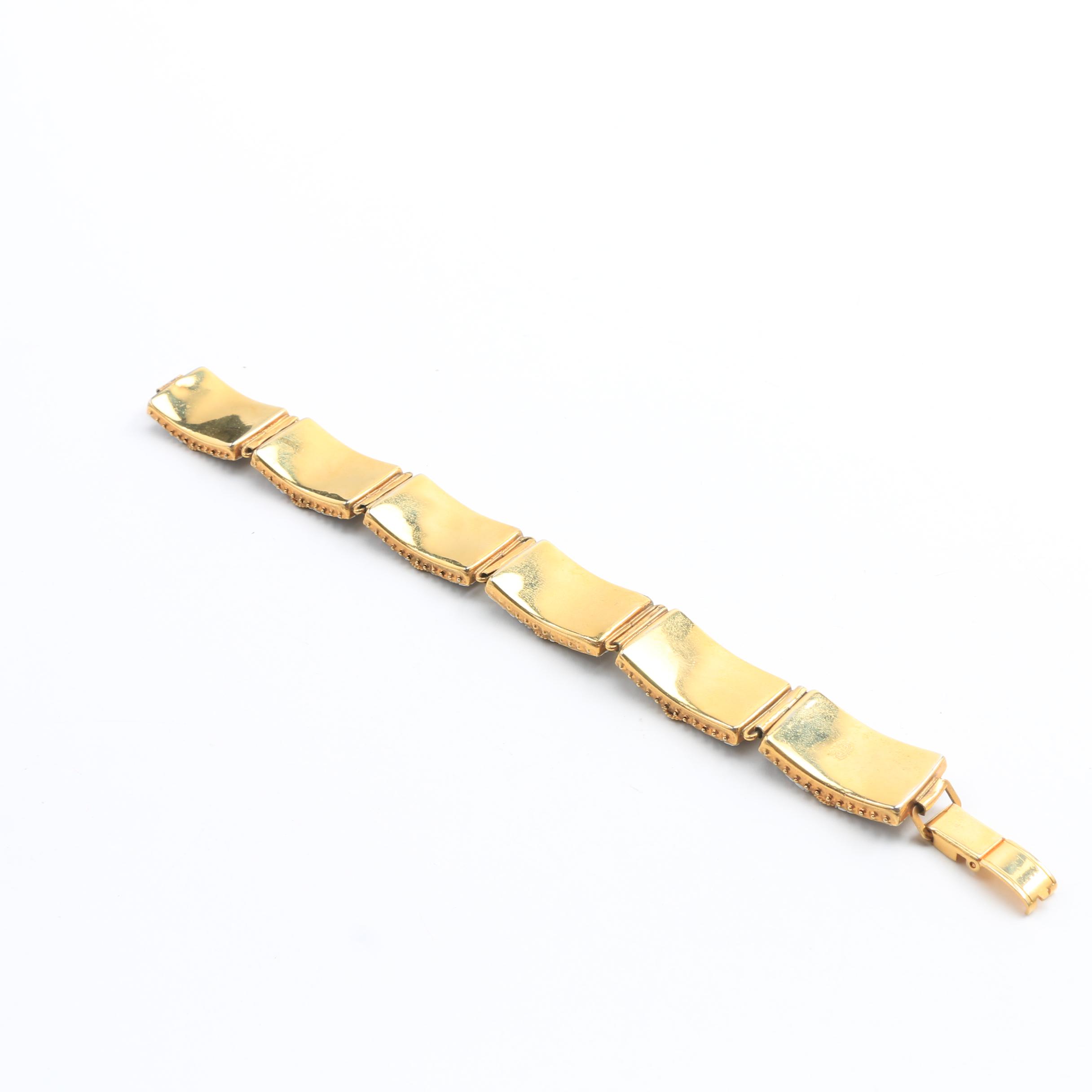 Italian Glass Mosaic Link Bracelet