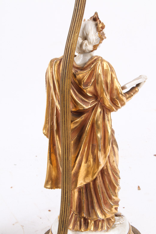 Figural Gold Tone Grecian Style Lamps