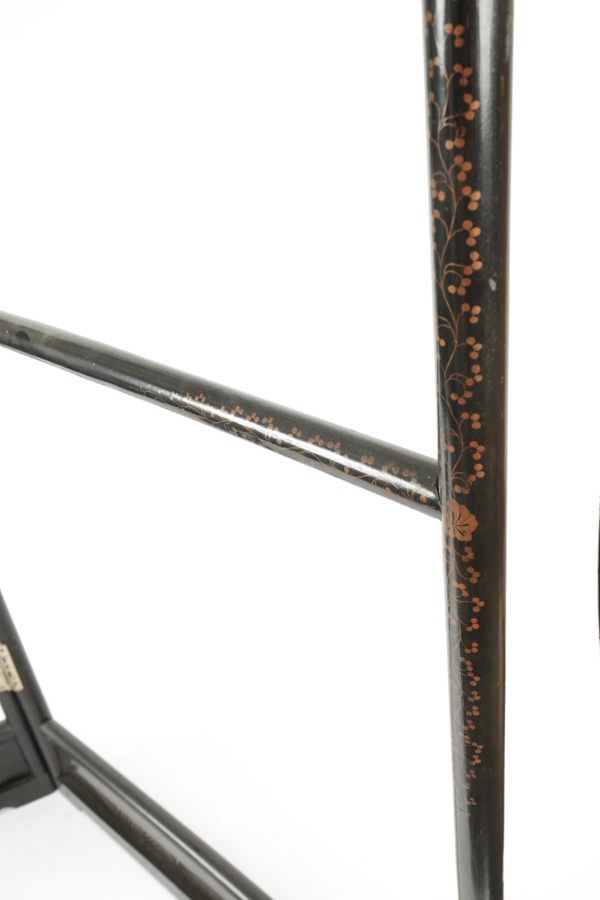 Japanese Hand-Painted Lacquered Wood Kimono Rack