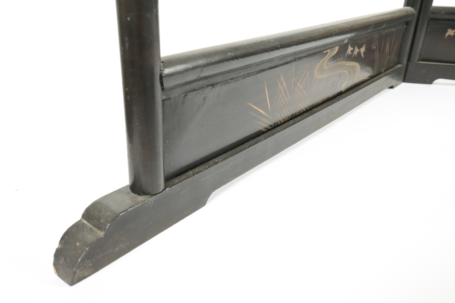 Japanese Hand-Painted Lacquered Wood Kimono Rack