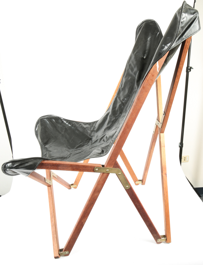Vintage Leather Folding Chair