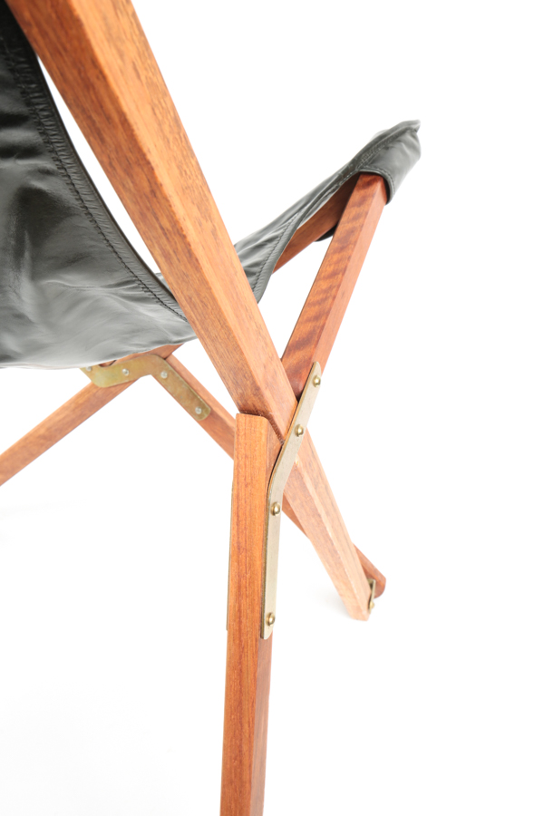 Vintage Leather Folding Chair
