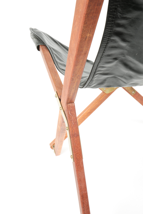 Vintage Leather Folding Chair