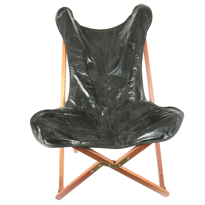 Vintage Leather Folding Chair