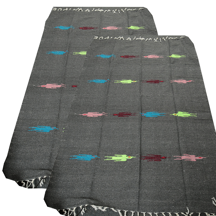 Pair of Molina Handwoven Mexican Blankets