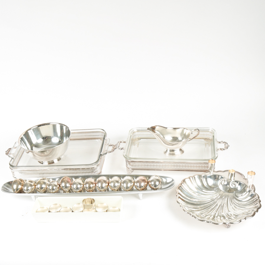 Plated Silver Serving Ware Featuring Oneida and Sheffield