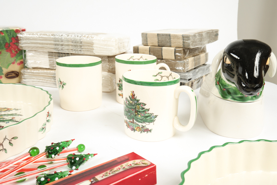 Collection of Christmas Kitchenware including Spode