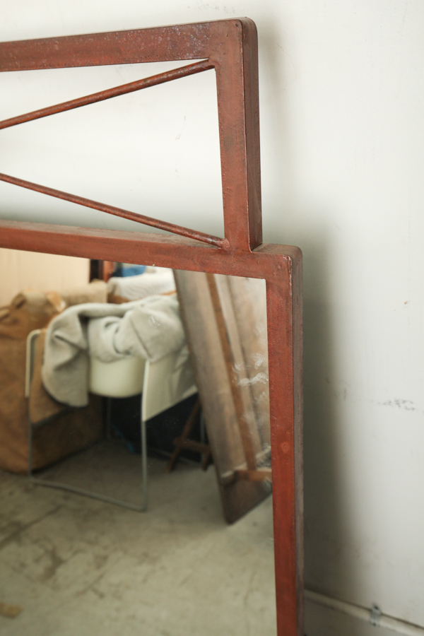 Decorative Wall Mirror in Rustic Metal Frame