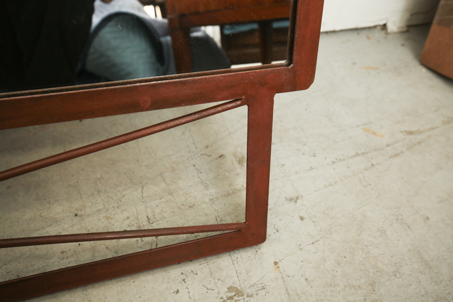 Decorative Wall Mirror in Rustic Metal Frame