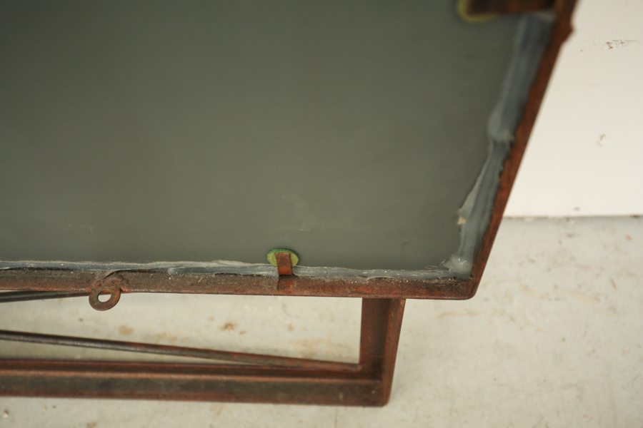 Decorative Wall Mirror in Rustic Metal Frame