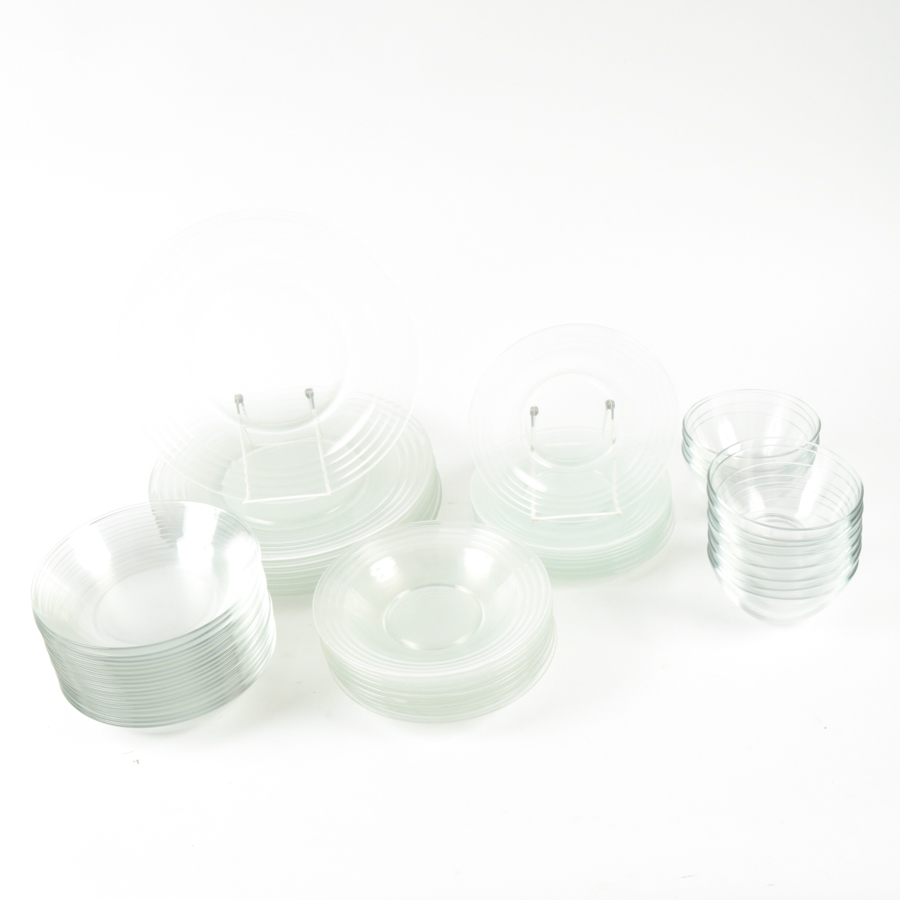 Large Collection of French Arcoroc Glass Dishes