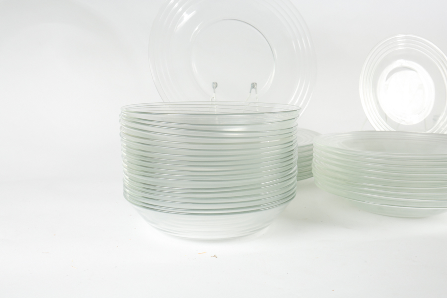 Large Collection of French Arcoroc Glass Dishes