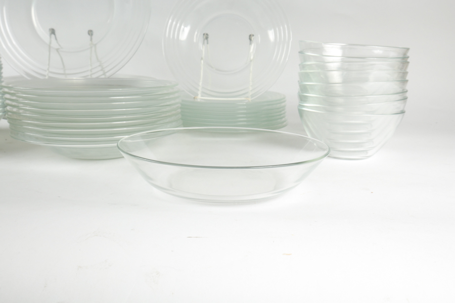 Large Collection of French Arcoroc Glass Dishes
