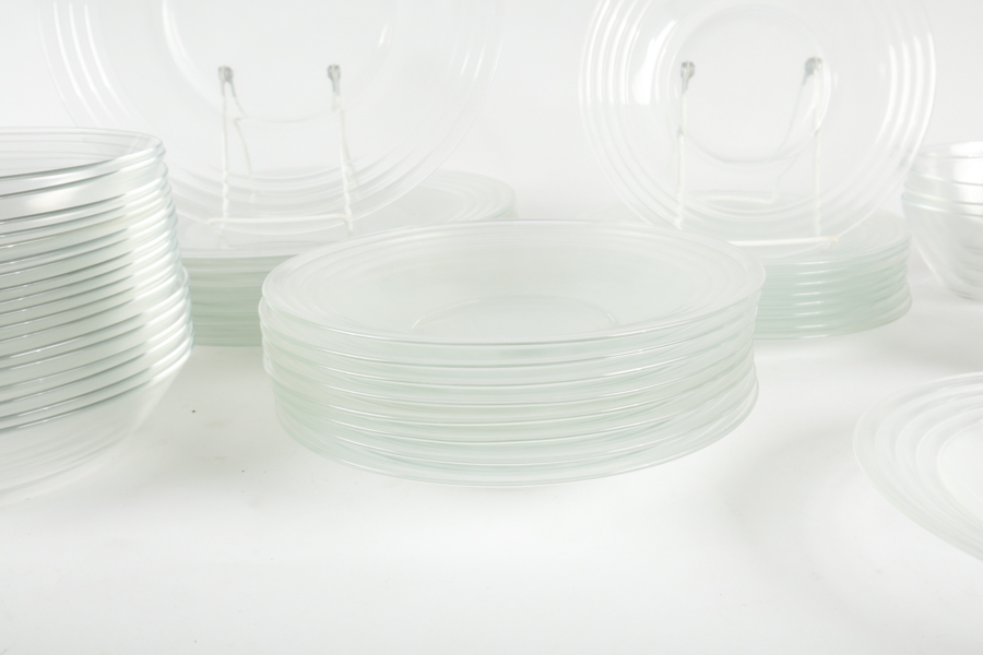 Large Collection of French Arcoroc Glass Dishes