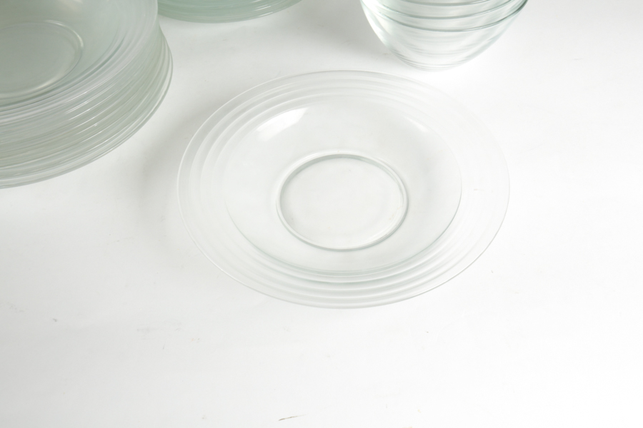 Large Collection of French Arcoroc Glass Dishes