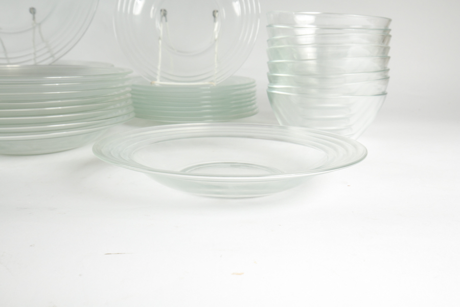 Large Collection of French Arcoroc Glass Dishes