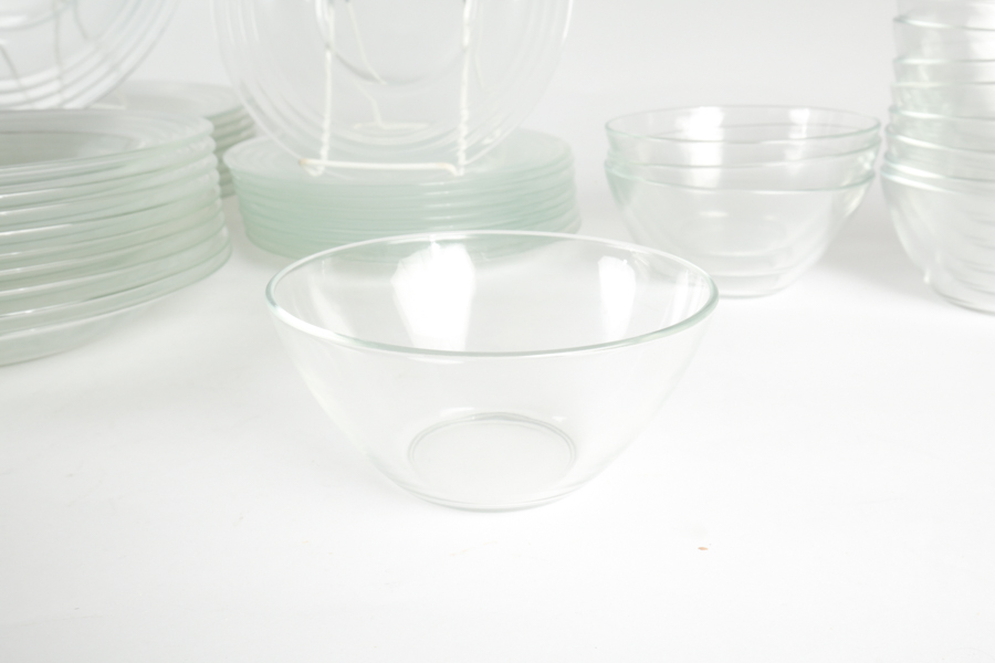 Large Collection of French Arcoroc Glass Dishes