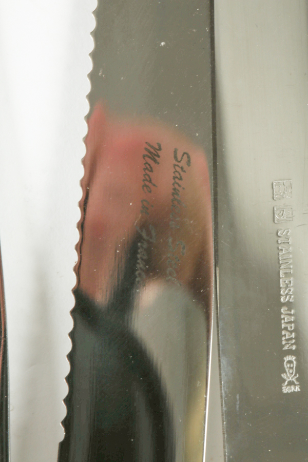 Assembled Set of Stainless Steel Flatware with Bamboo Handles