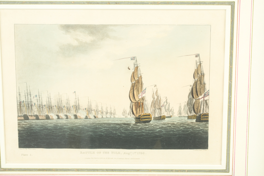 19th-Century Aquatint Print "Battle of the Nile" after Thomas Whitcombe