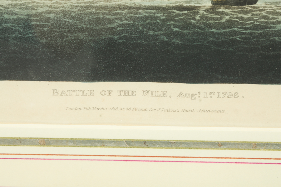 19th-Century Aquatint Print "Battle of the Nile" after Thomas Whitcombe