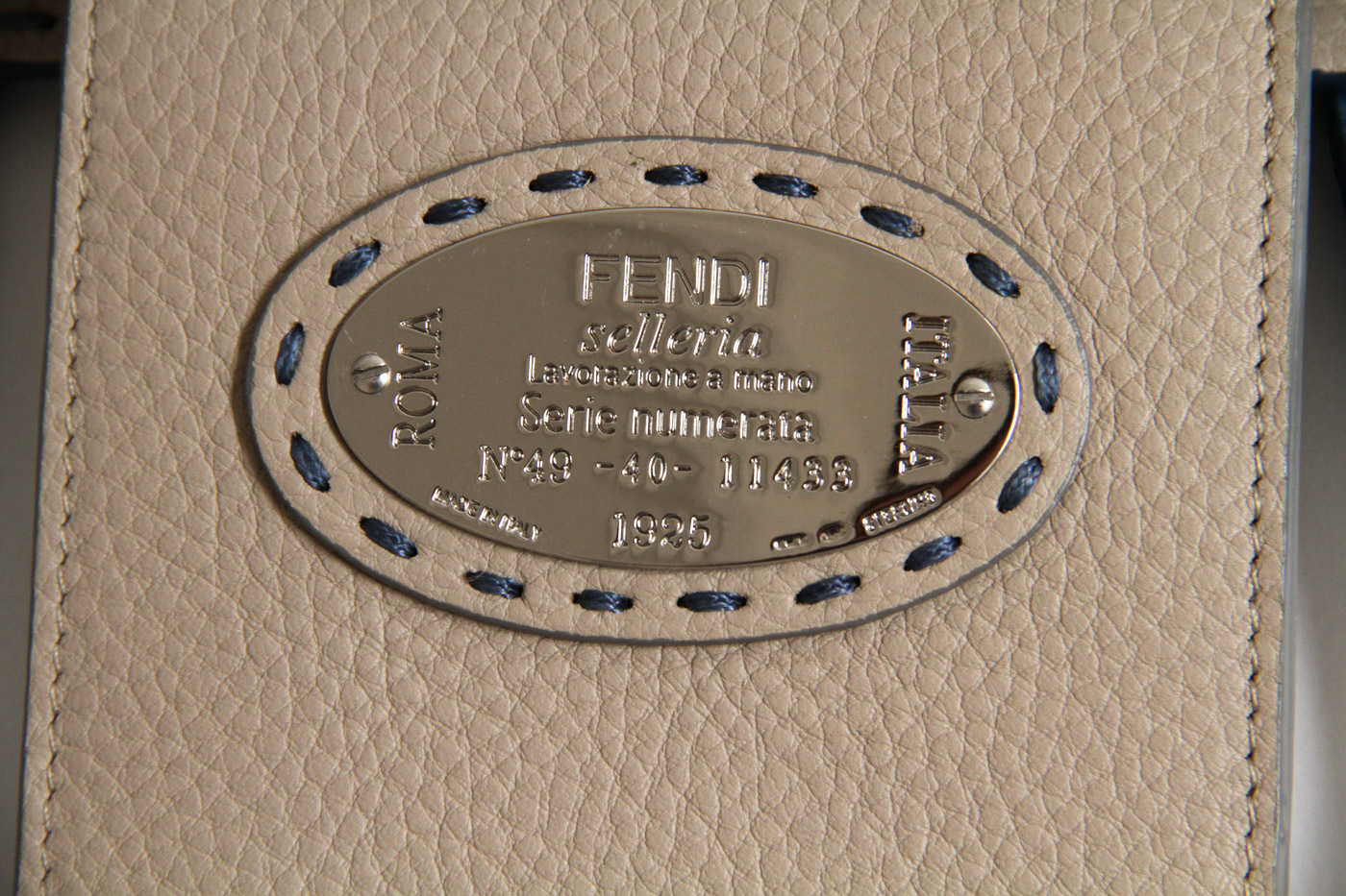 Fendi Blue Leather Tote