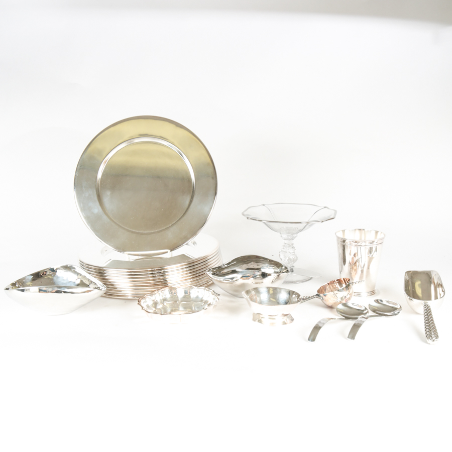 Collection of Silver Tone and Silver Plate Kitchenware Including Godinger