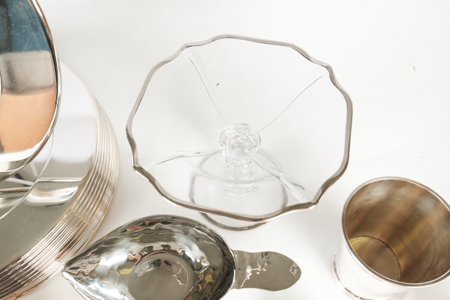 Collection of Silver Tone and Silver Plate Kitchenware Including Godinger