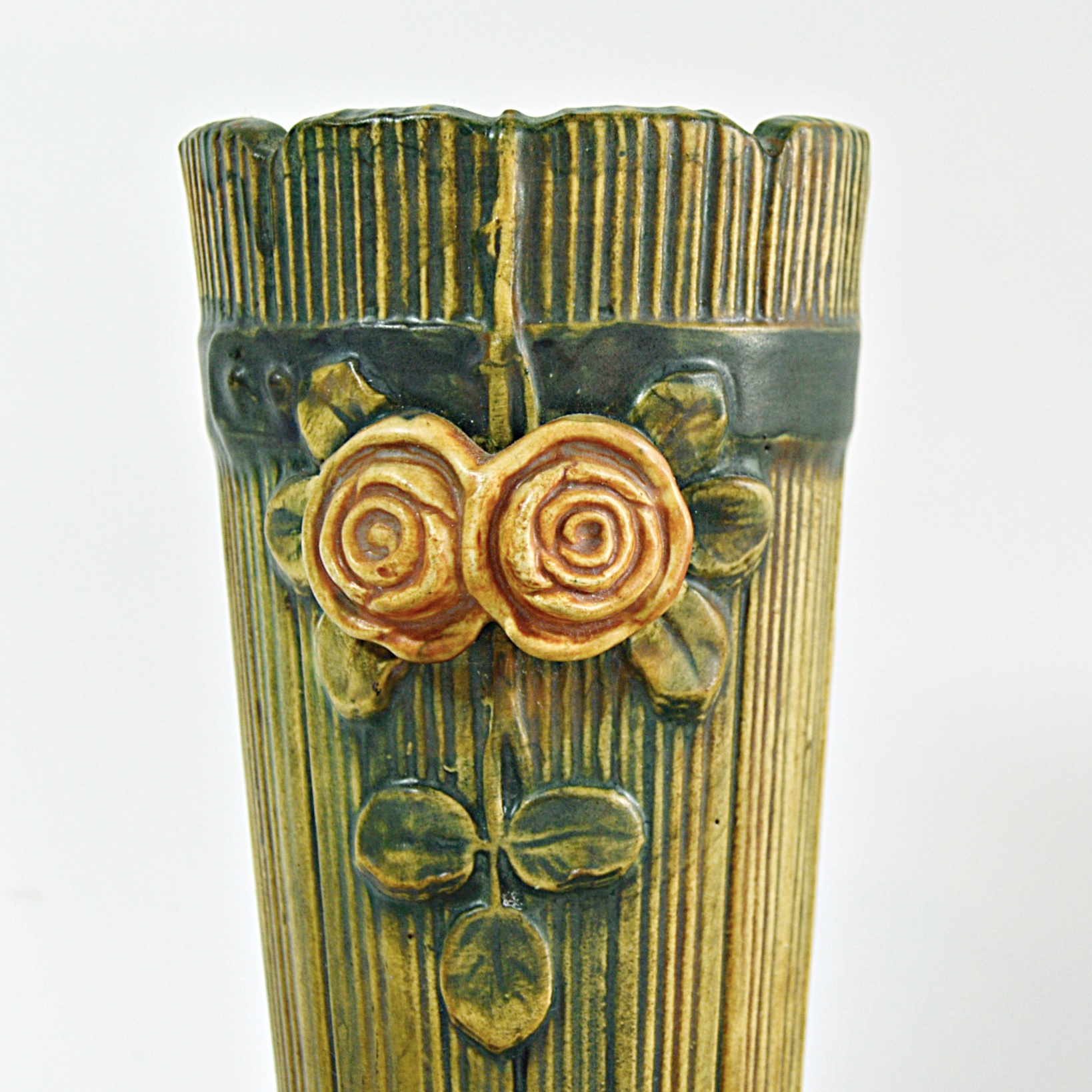 Vintage Weller "Warwick" Candleholders and "Woodrose" Wall Vase