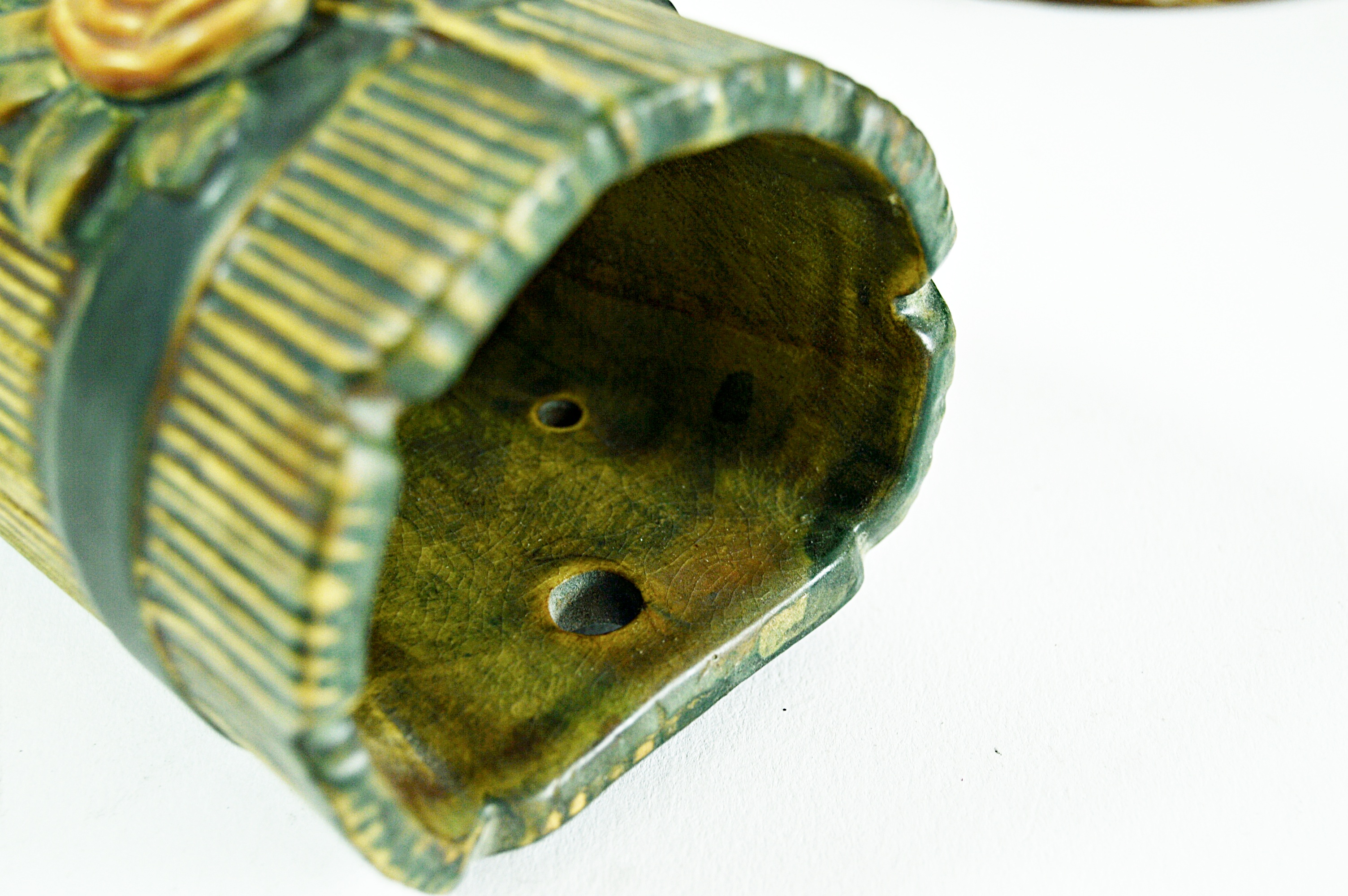 Vintage Weller "Warwick" Candleholders and "Woodrose" Wall Vase