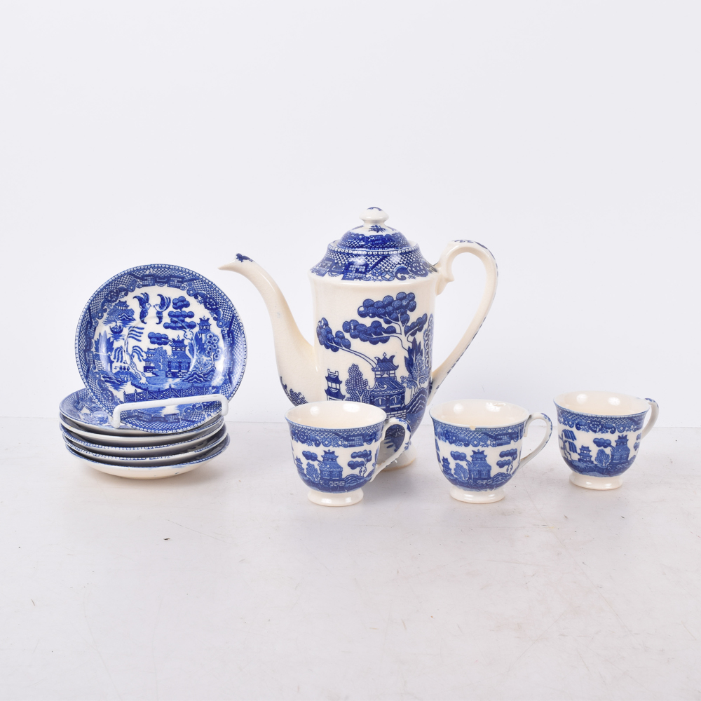 Vintage Japanese "Blue Willow" China