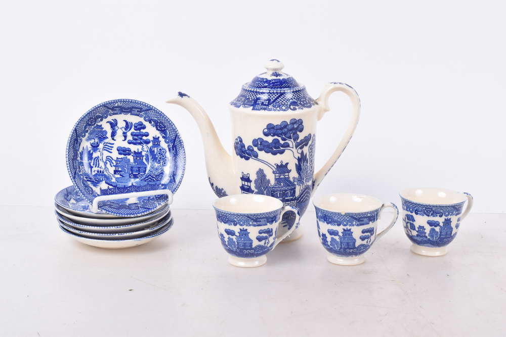 Vintage Japanese "Blue Willow" China