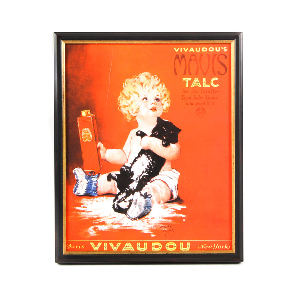 Reproduction Henry Clive Advertising Giclee "Vivaudou's Mavis Talc"