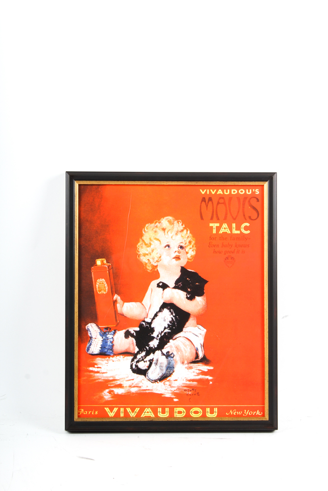 Reproduction Henry Clive Advertising Giclee "Vivaudou's Mavis Talc"