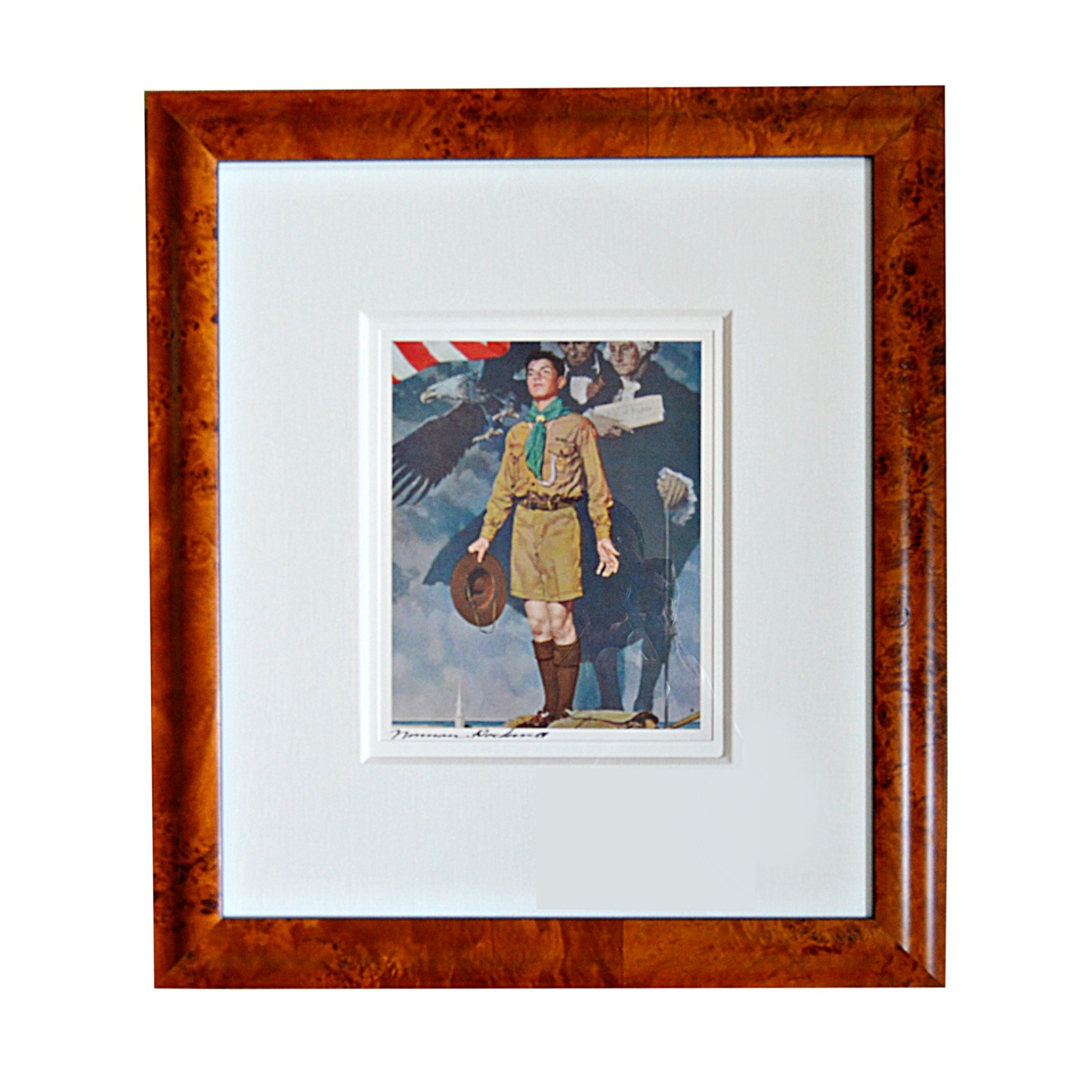 Signed Norman Rockwell Offset Lithographic Print "A Scout is Loyal"