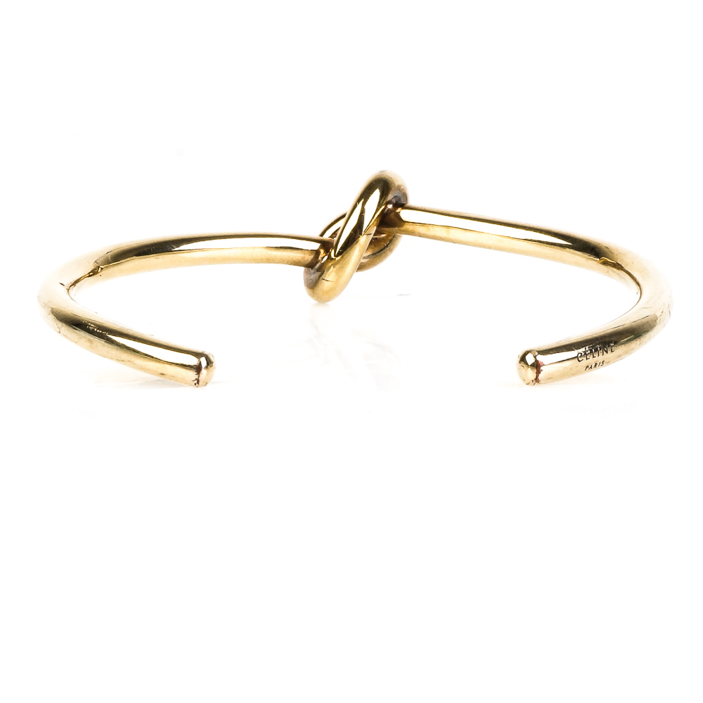 Céline Knot Cuff Bracelet in Brass