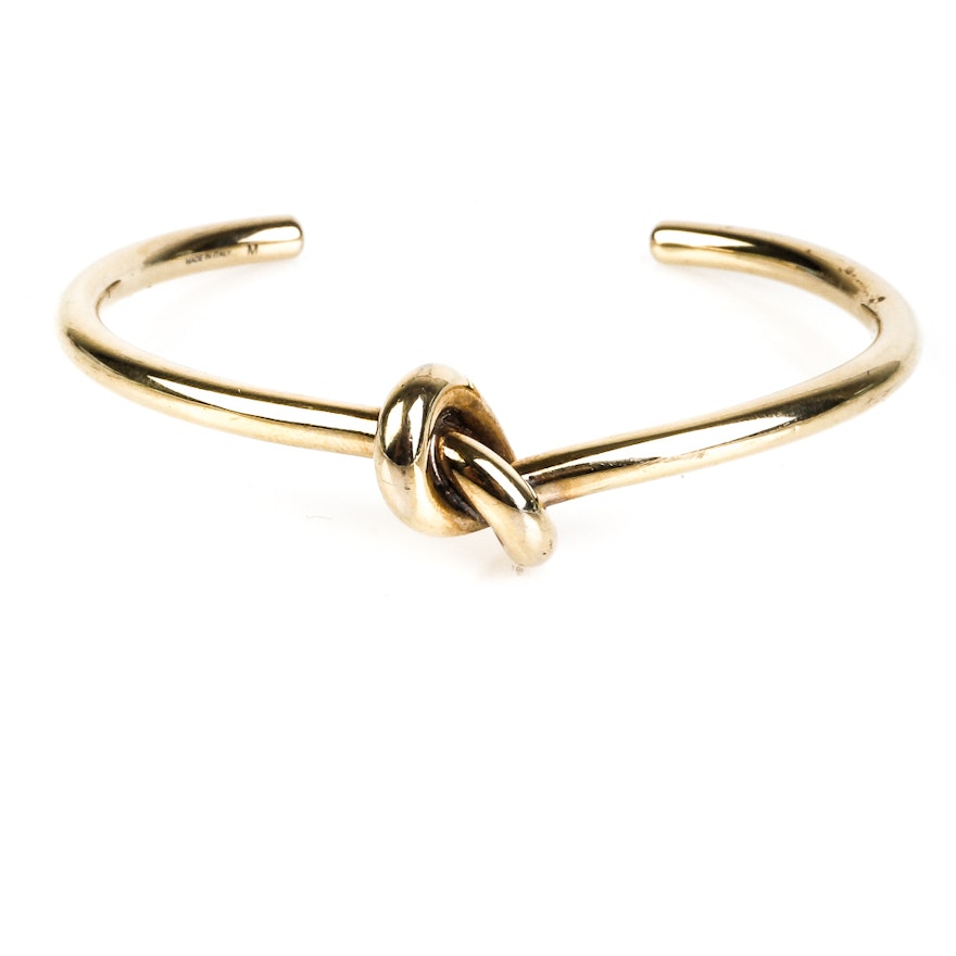 Céline Knot Cuff Bracelet in Brass