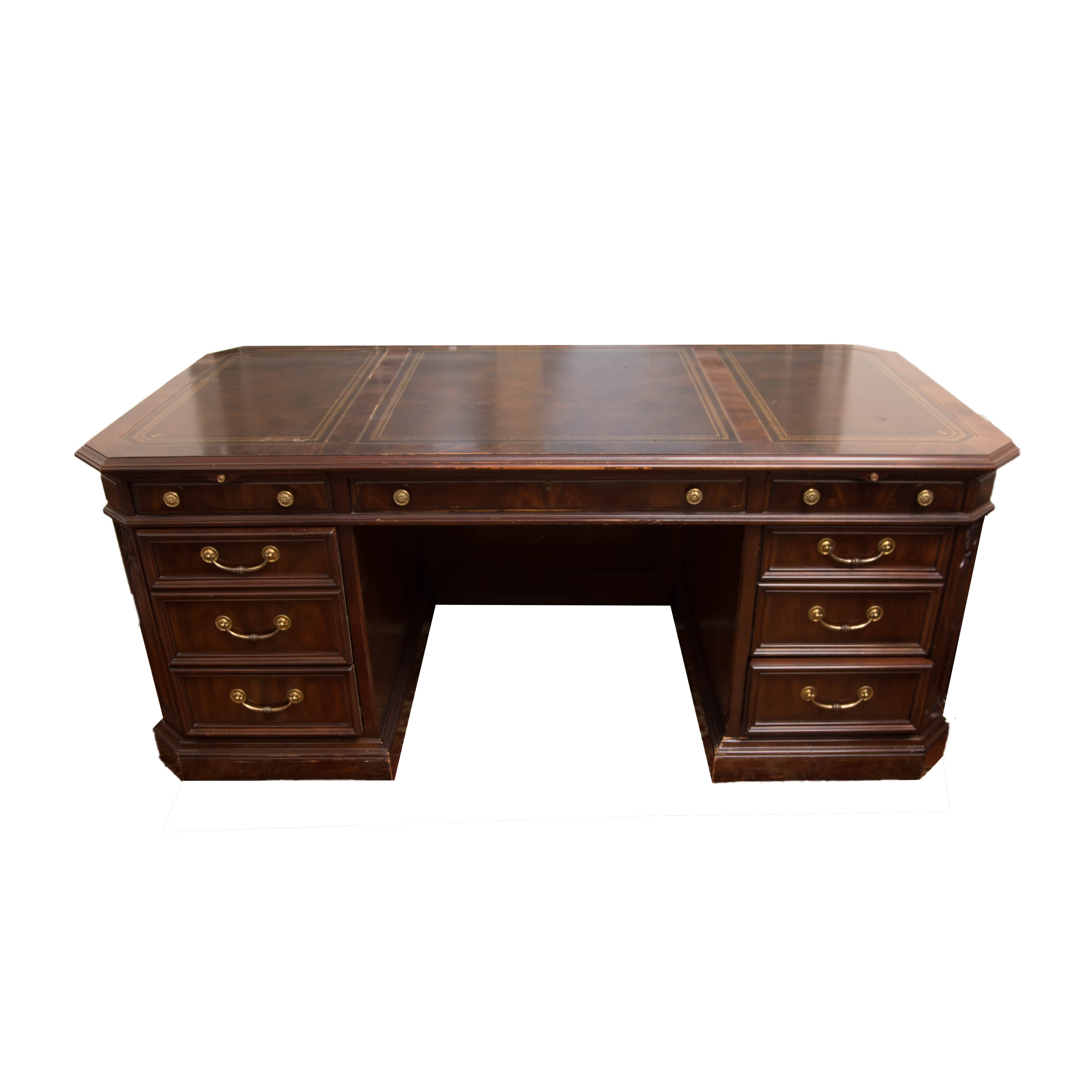 Leather-Top Executive Desk by Sligh