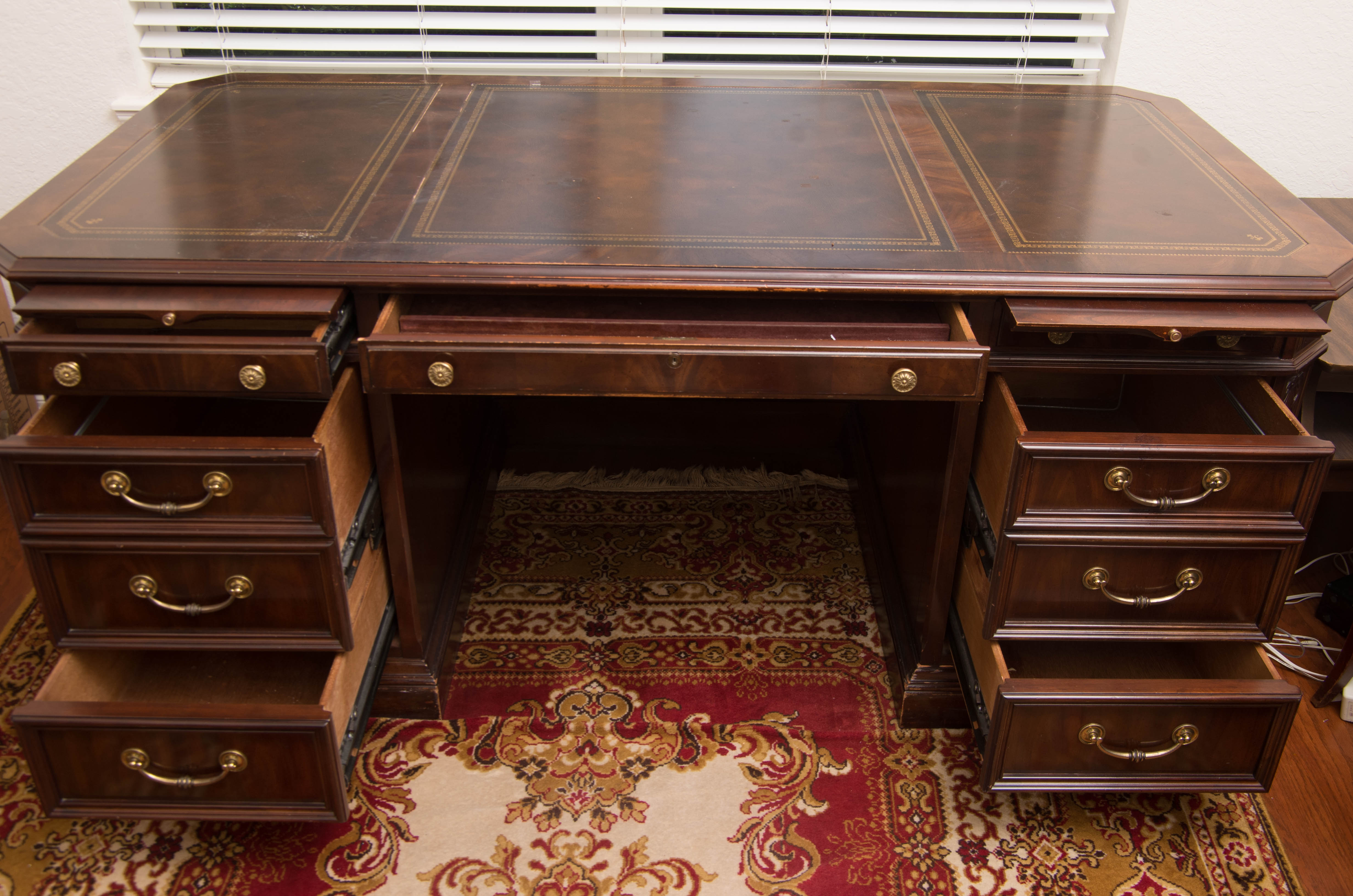 Leather-Top Executive Desk by Sligh