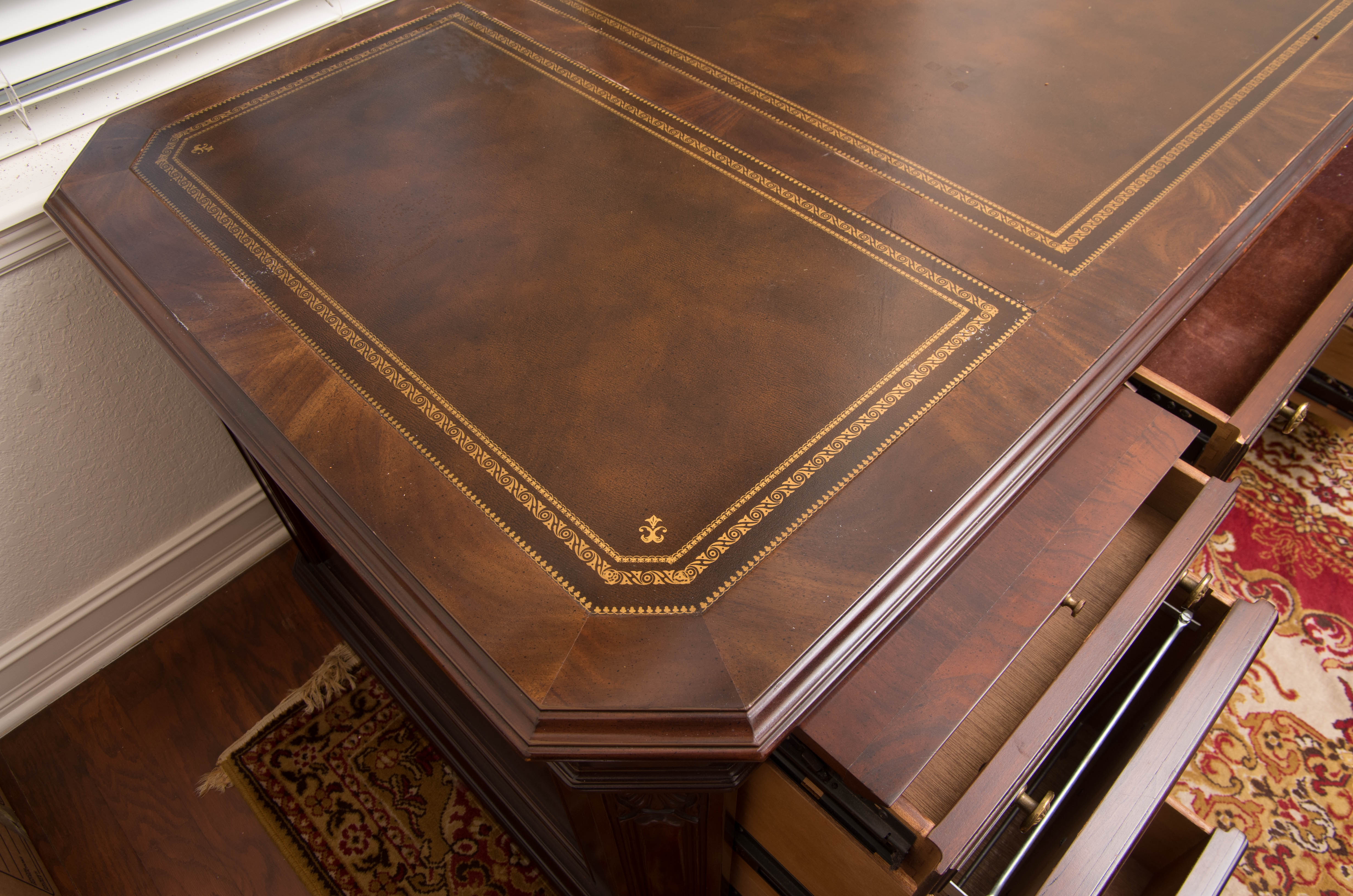Leather-Top Executive Desk by Sligh