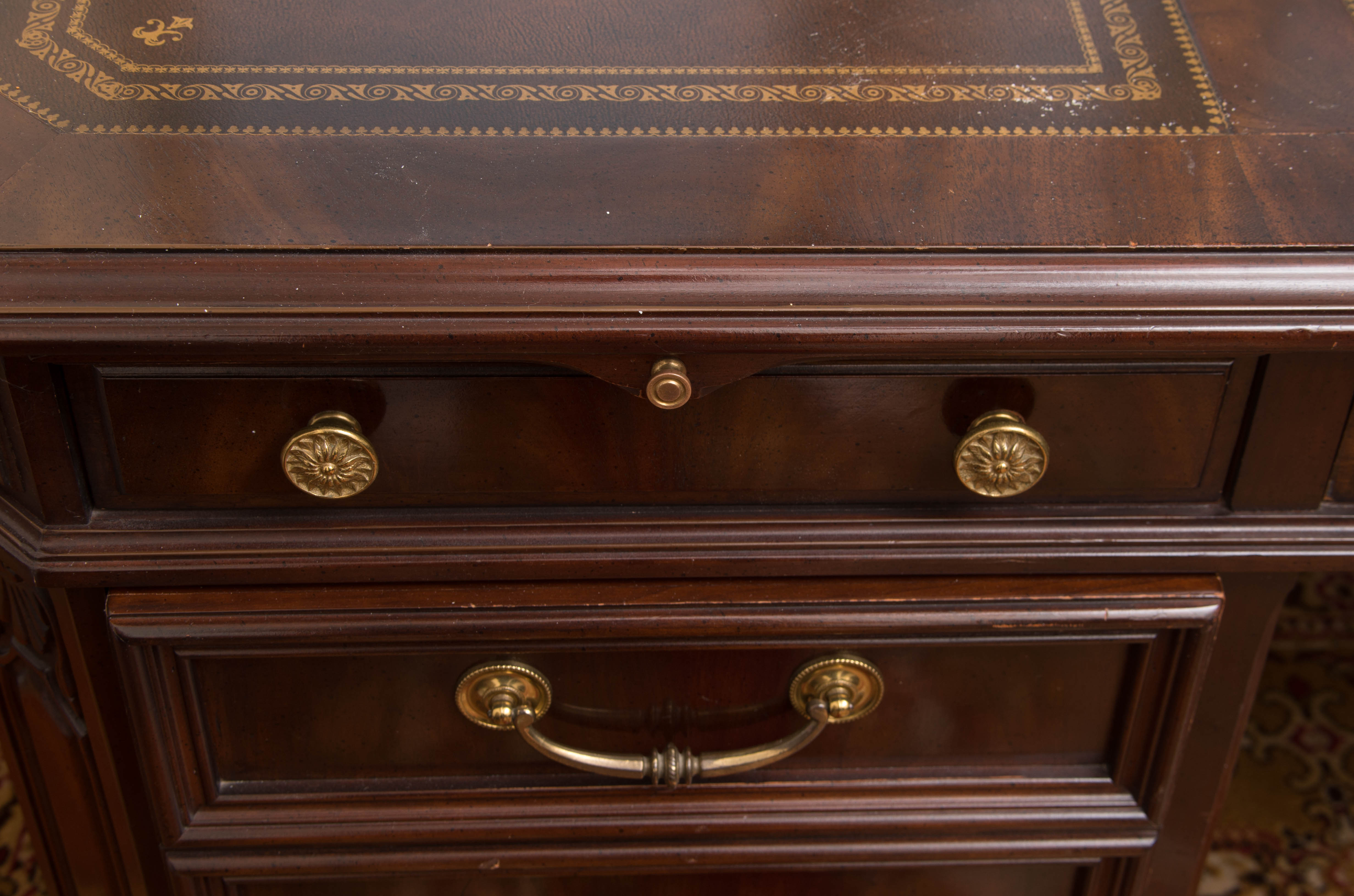 Leather-Top Executive Desk by Sligh