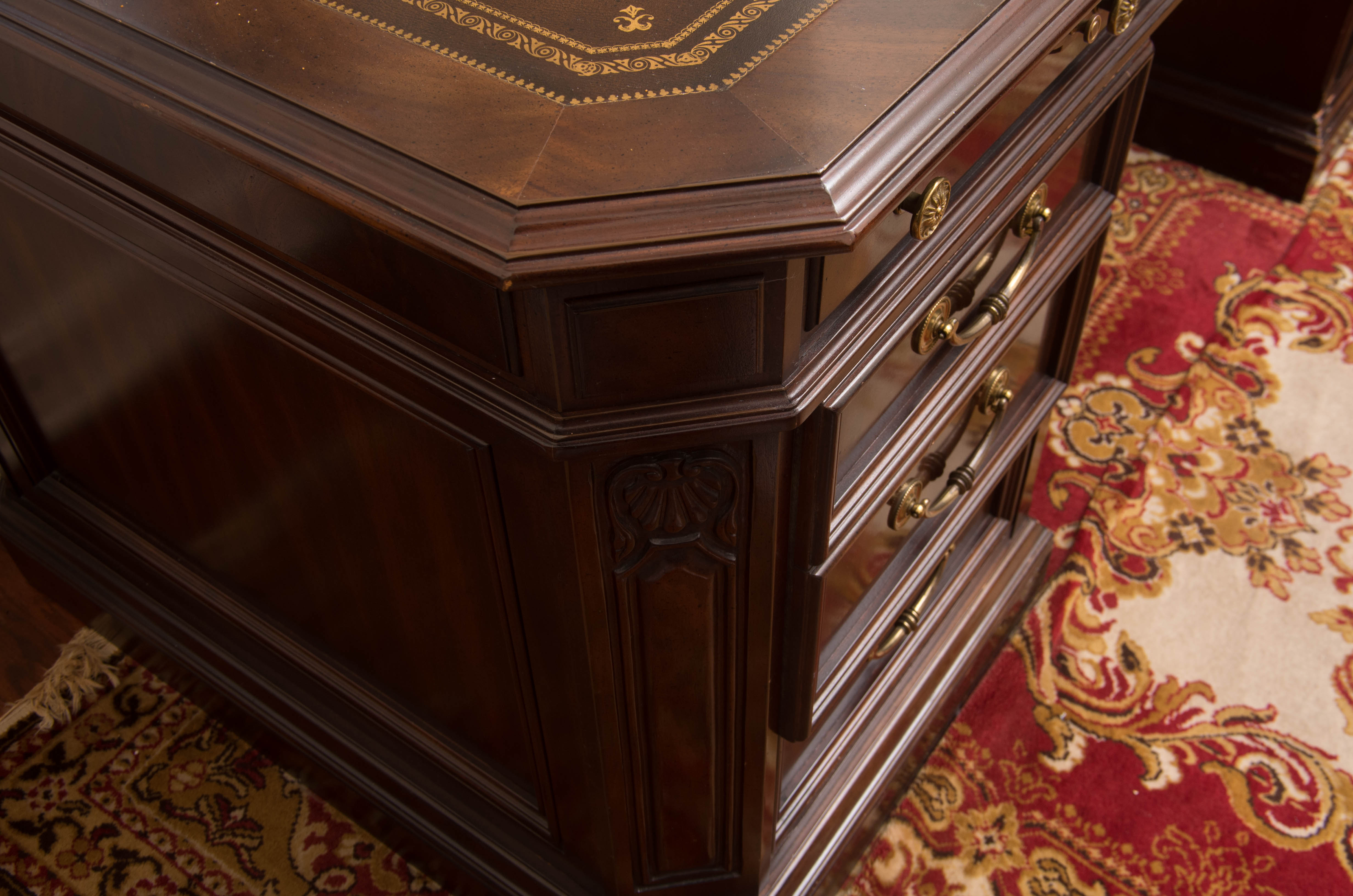 Leather-Top Executive Desk by Sligh