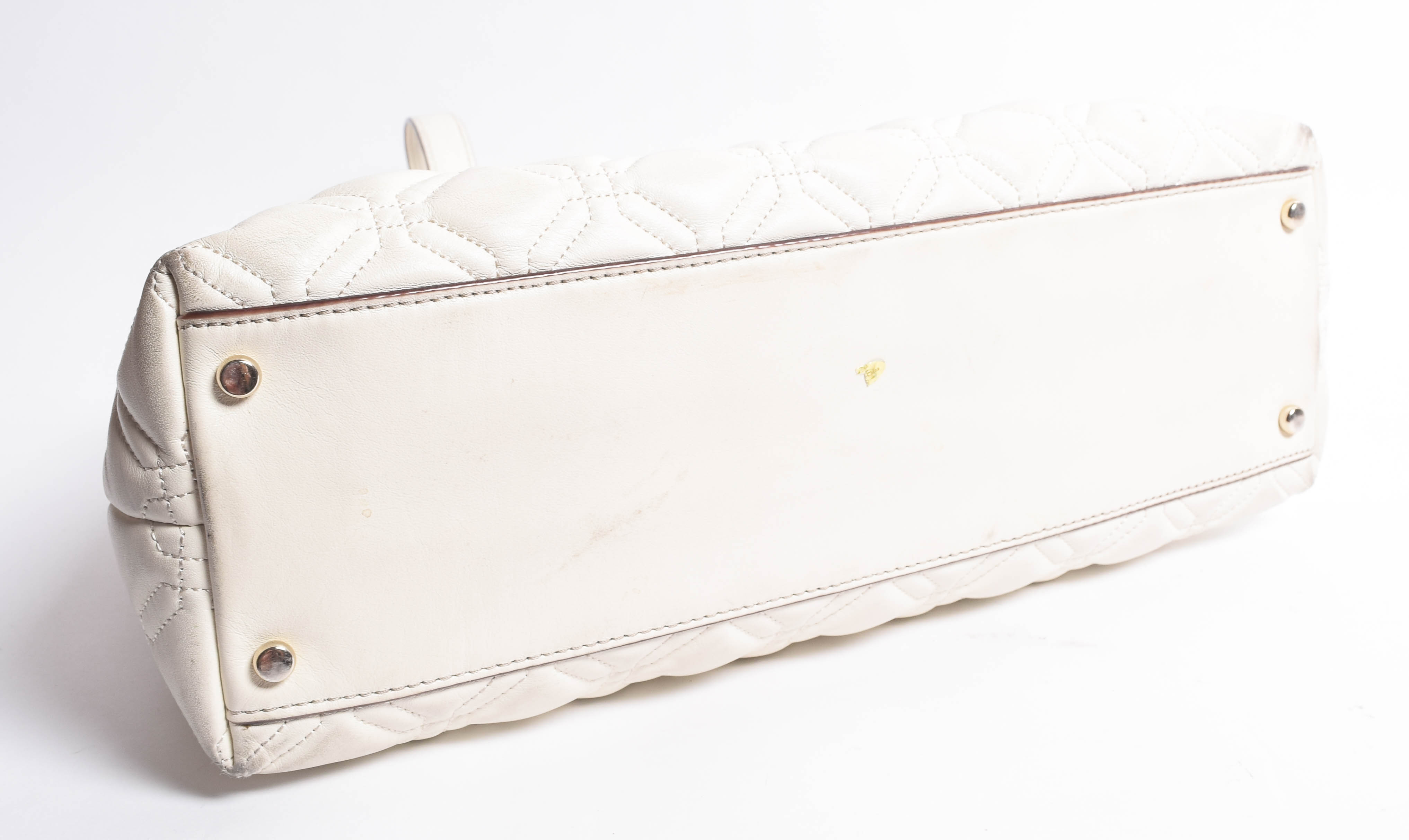 Kate Spade Ivory White Quilted Leather Handbag and Zip Around Wallet