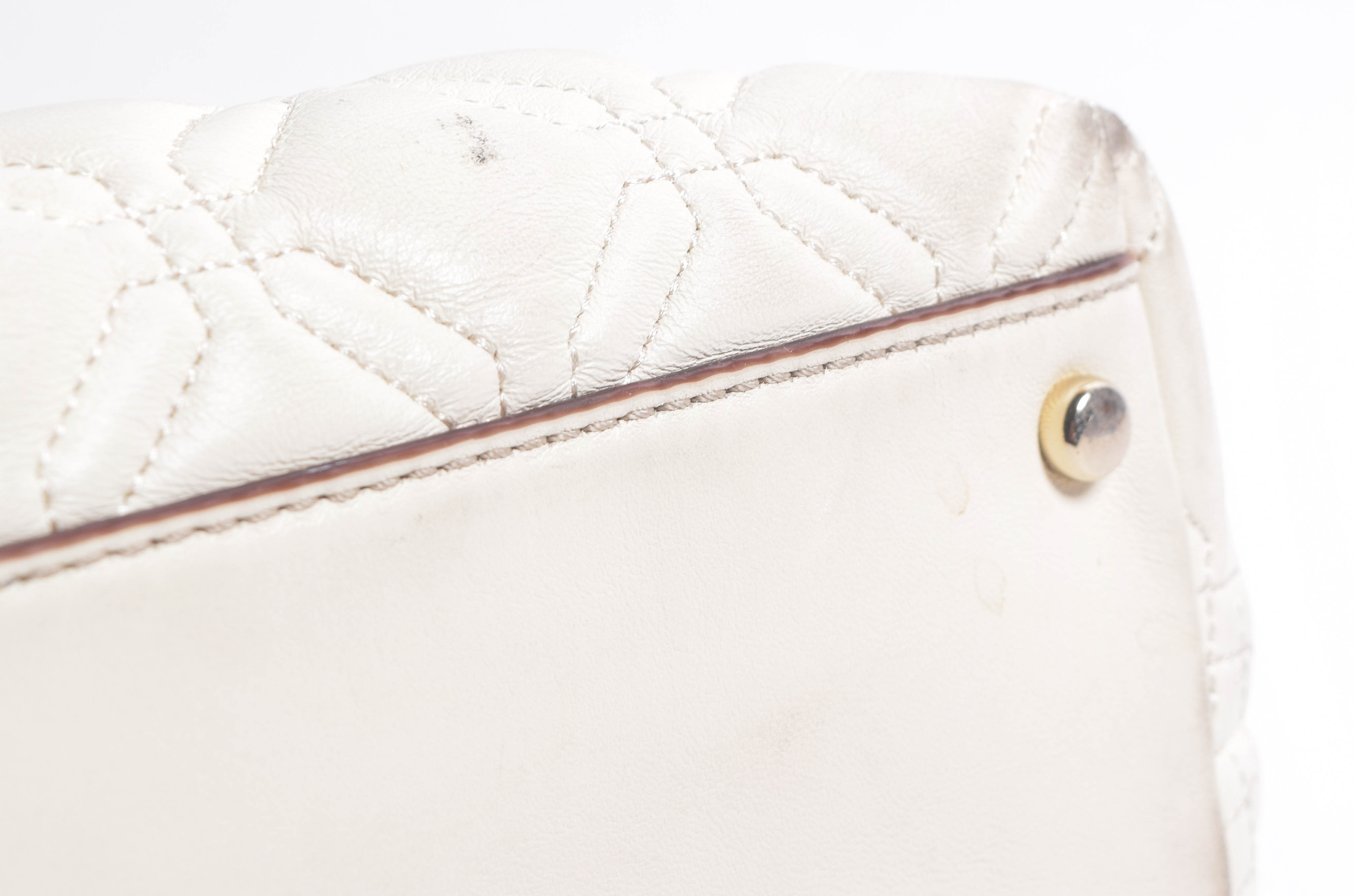 Kate Spade Ivory White Quilted Leather Handbag and Zip Around Wallet