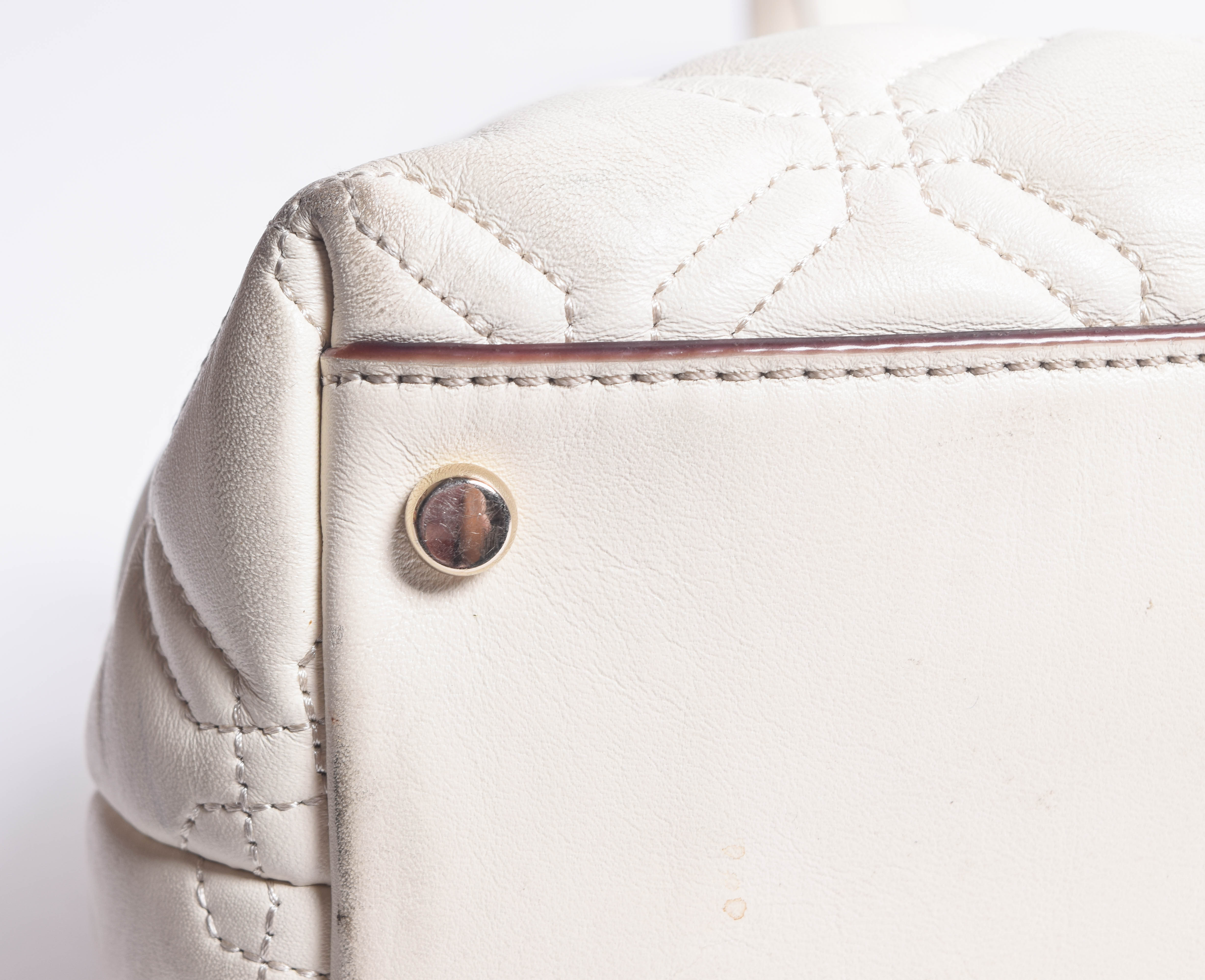 Kate Spade Ivory White Quilted Leather Handbag and Zip Around Wallet